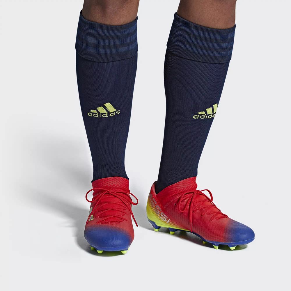 Adidas Nemeziz Messi 18.3 Firm Ground Tacos de Futbol Rojos Para Hombre (MX-62218)